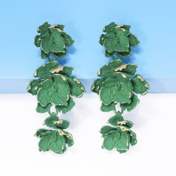 Alloy Creative Design Flower Flower Eardrops Paint Earrings Street Ornament