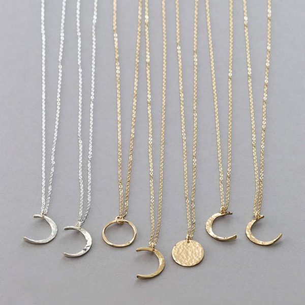 Fashion Necklace Shield Ring Crescent Necklace Women's Accessories