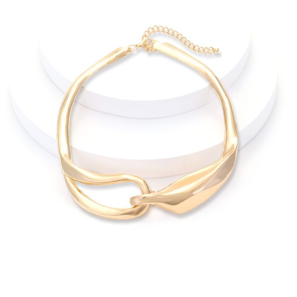 ZA Exaggerated Affordable Luxury Style Heavy Industry Metal Neckband Necklace Asymmetric Female