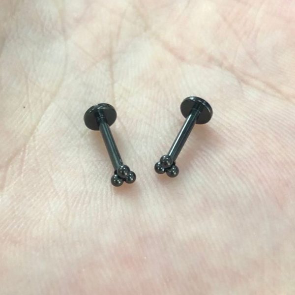 Puncture Inner Teeth Tragus Cartilage Labret Titanium Steel Flat Ear Studs