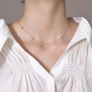 Mini Love Necklace Electroplated 18K Gold Clavicle Chain