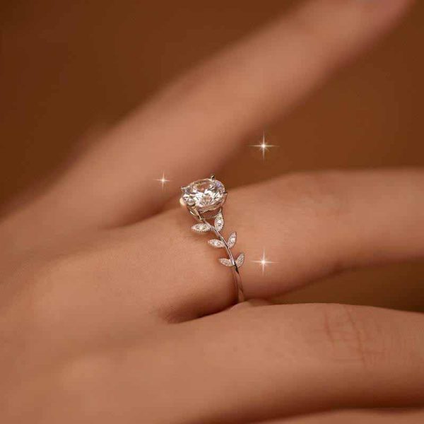 Moissanite Laurel Goddess Temperament High-grade Niche Ring