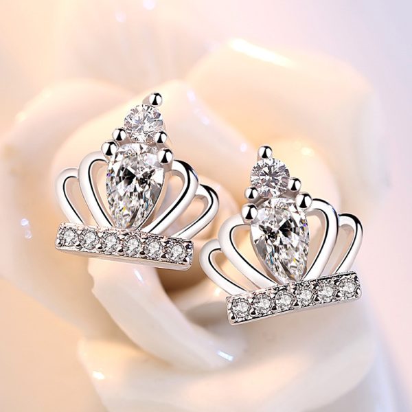 Lady Princess Crown Stud Earring