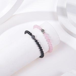 Crystal Frosted Stone Couple Projection Bracelet