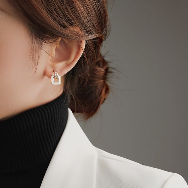 Japan And South Korea Simple Shell Geometric Earrings