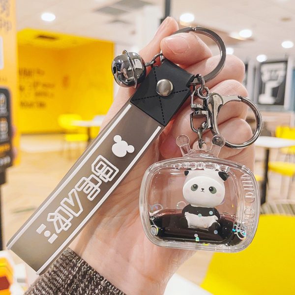 Acrylic Floating Doll Panda Keychain Pendant