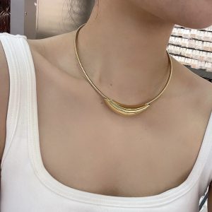 Titanium Steel Necklace Metallic Collar All-match Necklace