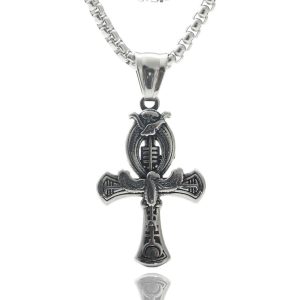 Titanium Steel Cross Necklace Retro Men's Cross Stainless Steel Pendant