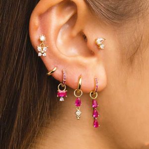 Fashion Simple Round Zircon Stud Earrings