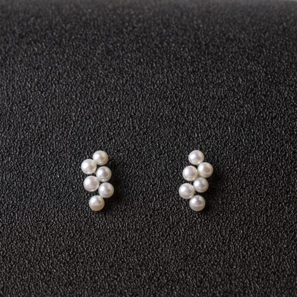 Natural Freshwater Pearl Small Grape Cluster Stud Earrings