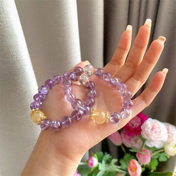 Purple Asai Ice Crushing Ice Towel Sequins Effect Crystal Bracelet