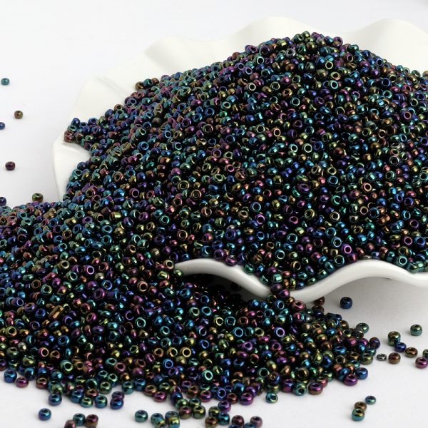 3mm Electroplated Gold Silver Glass Beads Calx Color Black And Multi-color Big Bag 450 Gbag Scattered Beads