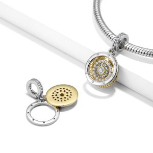 Time Wheel Pendant S925 Sterling Silver Double Bracelet Diy Accessories