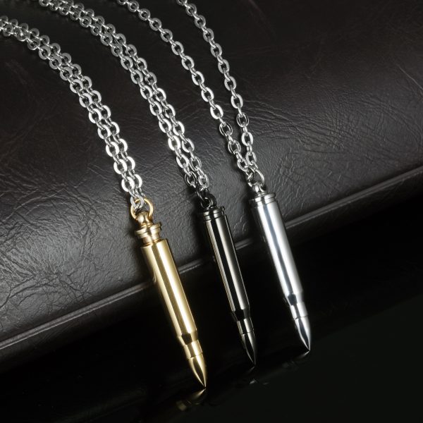 Personalized Hip Hop Bullet Stainless Steel Pendant Necklace