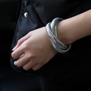 Three-layer Elastic Bracelet Stainless Steel Gold-plated Bracelet