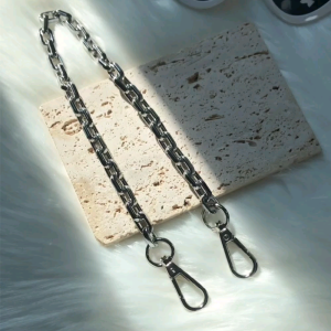 Cylinder Wrapped Silver Crossbody Underarm Chain Shoulder Strap