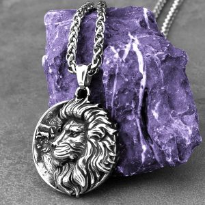 Animal Lion Titanium Steel Pendant