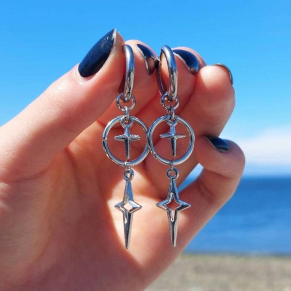 New Star Cross Cute Pendant Earrings