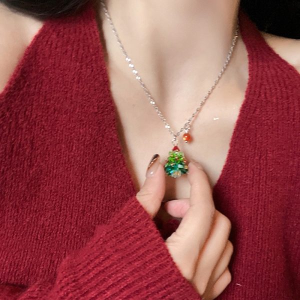Christmas Tree Pendant Necklace For Women