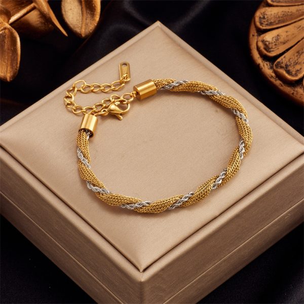 Titanium Steel Contrast Color Chain Accessories Bracelet