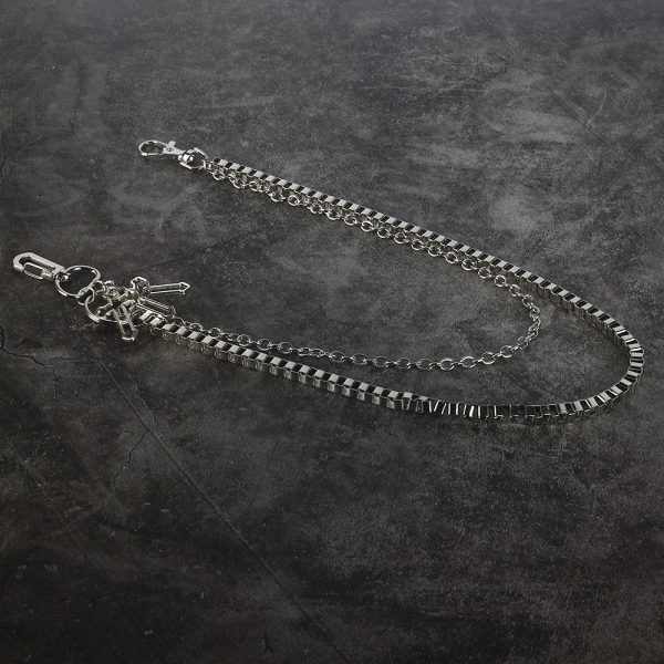 Versatile Double-layer Combination Cross Phants Zipper Personalized Waist Chain