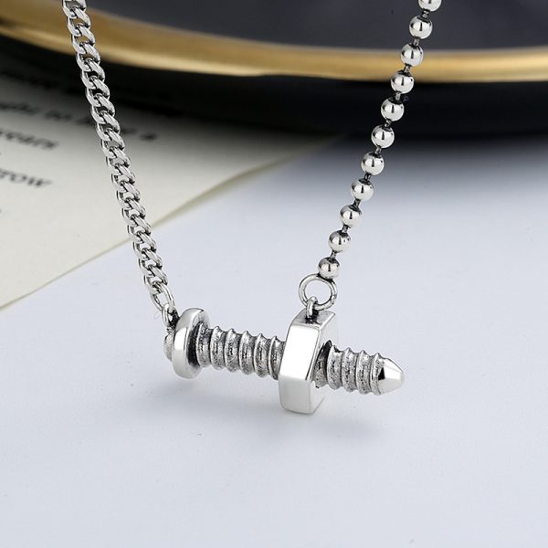 S925 Sterling Silver Creative Design Screw Necklace