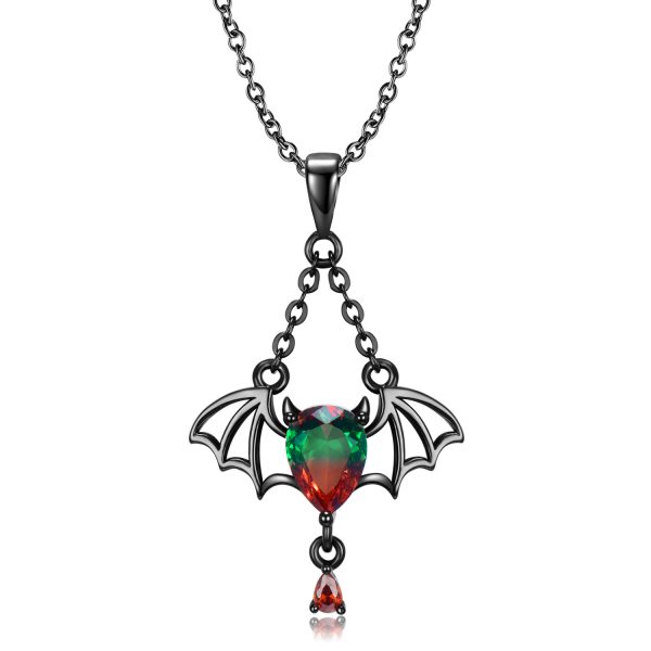 Original Design New Style Bat Pendant Necklace Halloween Gift S925 Sterling Silver Electroplating Black Gold Hollow