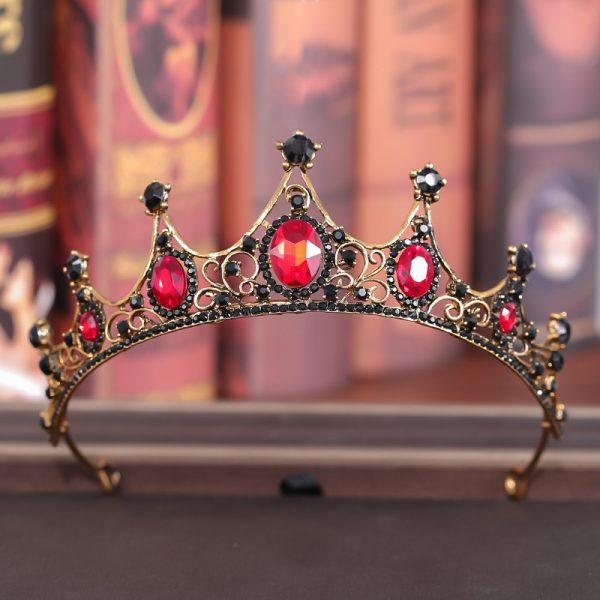 Vintage Baroque Alloy Green Diamond Small Crown