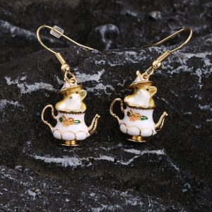 18K Gold-plated Hand-painted Colored Enamel Glaze Cute Pet Mouse Earrings