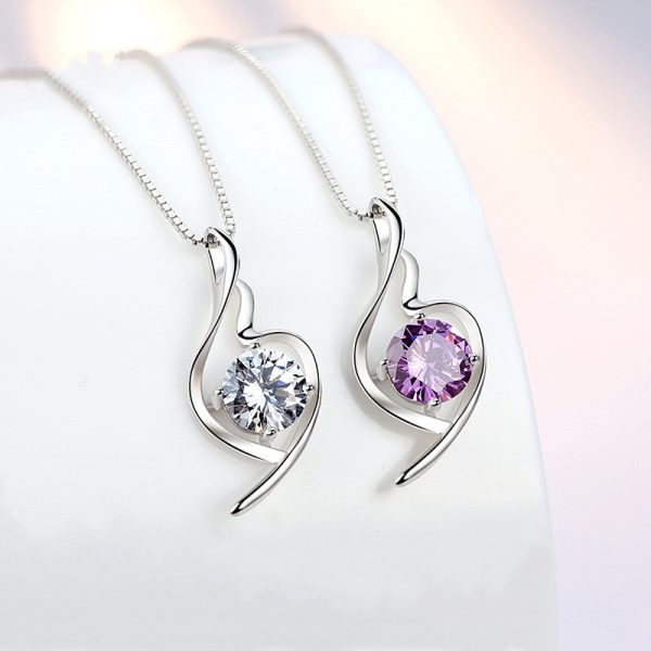 S925 Sterling Silver Heart-shaped Women's Necklace