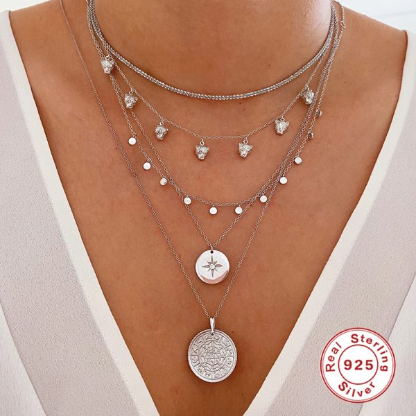 Women's Round Octagonal Star Diamond Necklace