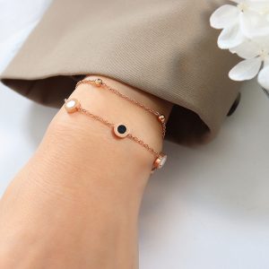 Cold Style Design Bracelet Female Titanium Steel Plated 18K Real Gold