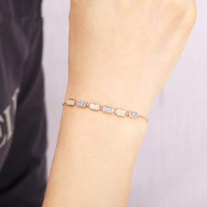 Micro Inlay Geometric Square Pull-out Bracelet Temperament Wild