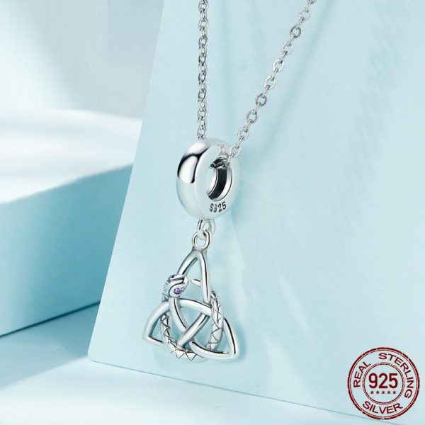 S925 Symbol Pendant Simple Zircon Spirit Snake Line Pendant