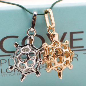 Pure Copper Hollow Small Turtle Sachet Ball Photo Box Pendant