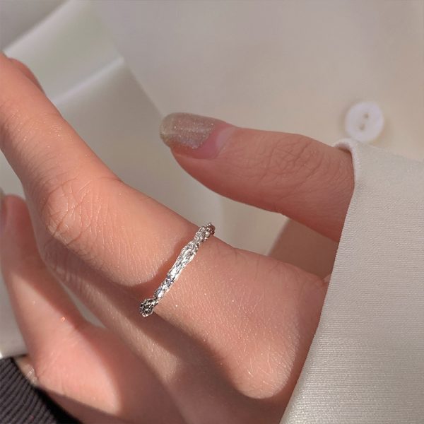 925 Silver Open-end Personality Ring Female Simple Cold Style Fashion