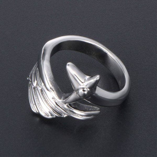 Angel Wings Titanium Steel Fashion Personality Feather Ring