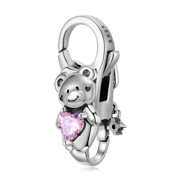 Love Little Bear Lobster Buckle Powder Zirconium Oxide 925 Sterling Silver Necklace Bracelet Diy Accessories Buckle