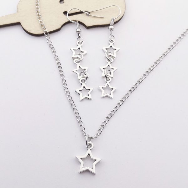 Alloy Star Earrings Necklace Accessories