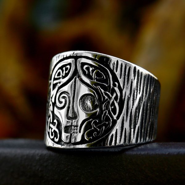 Mask Ring Wholesale Nordic Vintage Viking Celtic Knot Titanium Steel Ring