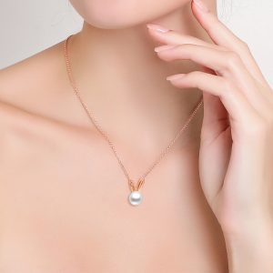 S925 Sterling Silver Freshwater Pearl Pendant Clavicle Chain