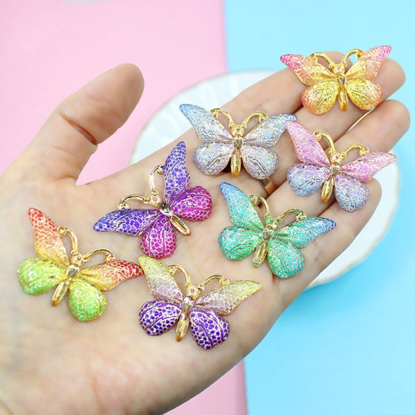 Ins Butterfly Accessories Diy Handmade Jewelry Drop Glue Mobile Phone Case Patch