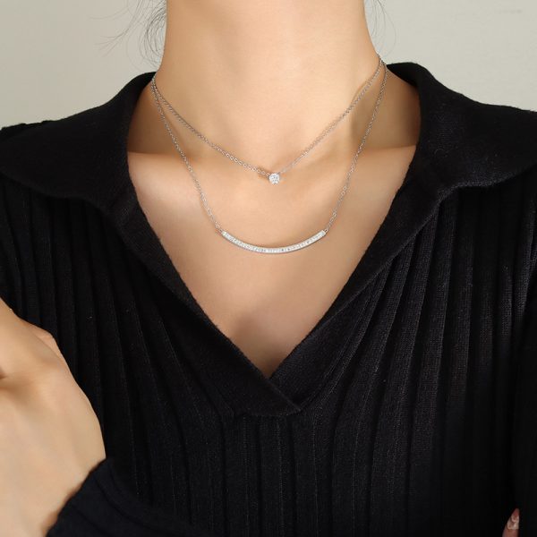 Minimalist Exquisite And Versatile Double-layer Zircon Necklace