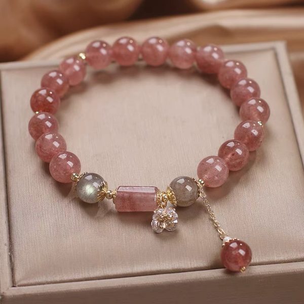 Natural Strawberry Crystal Bracelet For Women Ins Special-interest Design