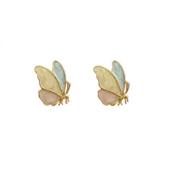 925 Silver Needle Korean Version Of Simple Dripping Butterfly Earrings Female  Ear Jewelry