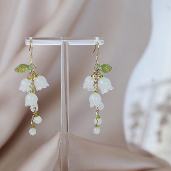 White Orchid Earrings Silver Elegant And Gentle