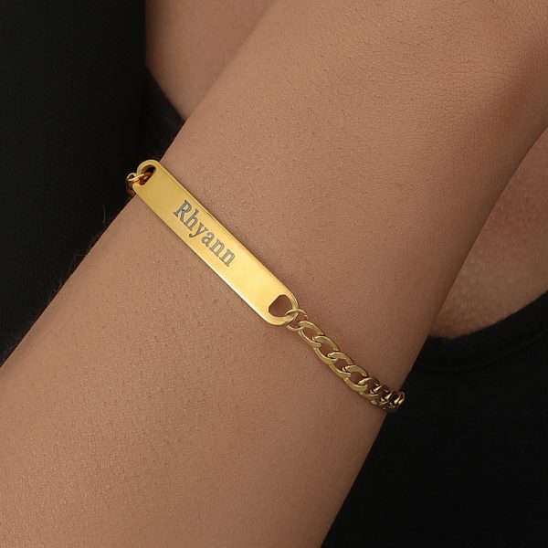 Stainless Steel English Letter Customized Nameplate Titanium Steel Bracelet