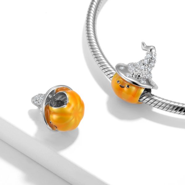 Magic Hat Pumpkin Beads 925 Sterling Silver Zirconium Inlaid Drop Pendant Bracelet DIY Accessories Beads