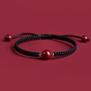 Simple Cinnabar Braided Red Rope Bracelet