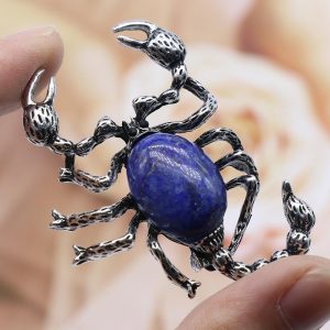 Crystal Agate Shell Scorpion Pendant